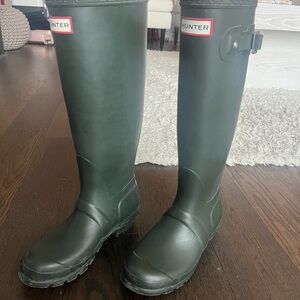Hunter Green Tall Rain Boots